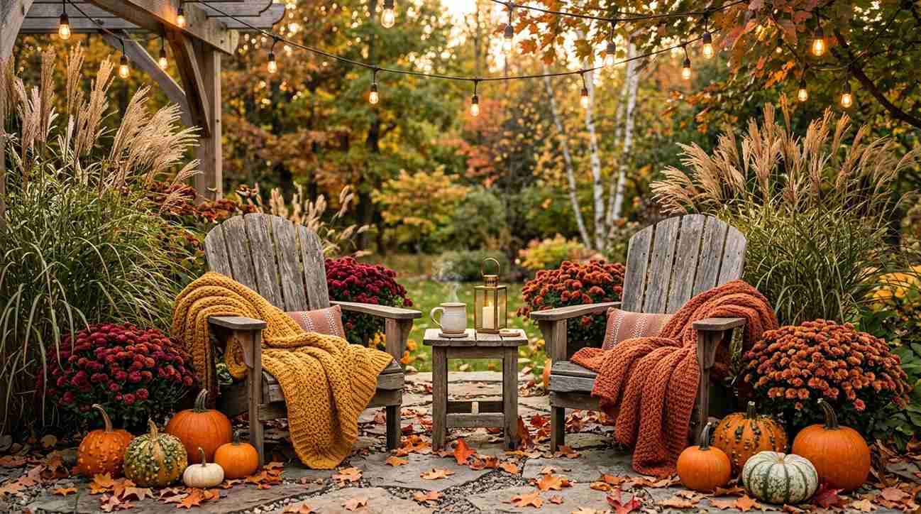 Create a Cozy Seating Area with Fall Textures