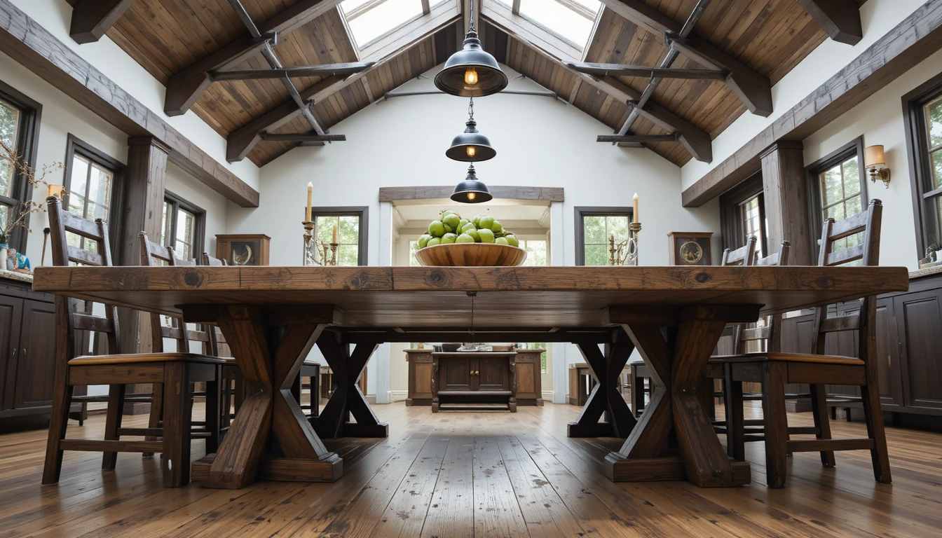 Farmhouse table with Trestle Base
