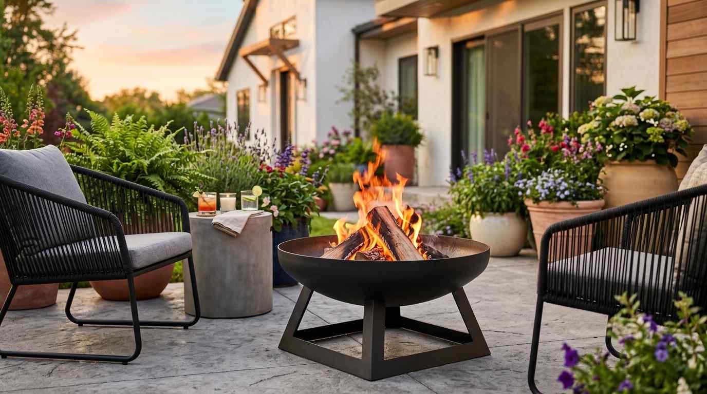 Portable Metal Fire Pit Bowl
