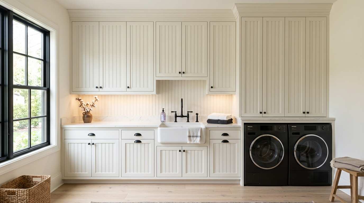 Shaker Cabinet Uppers With Beadboard Inserts