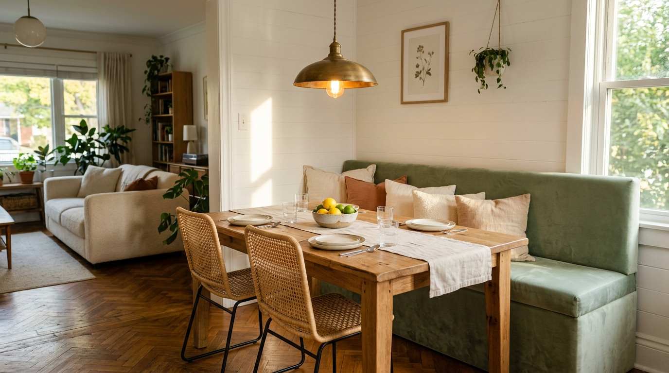 Choose a Bench Instead of Dining Chairs
