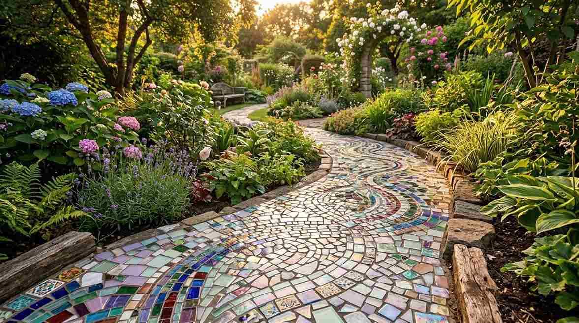 Stunning Glass Tile Mosaic Pathways