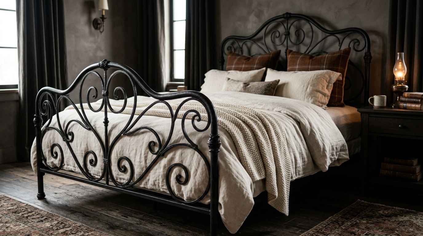 Bed frames made of wrought iron