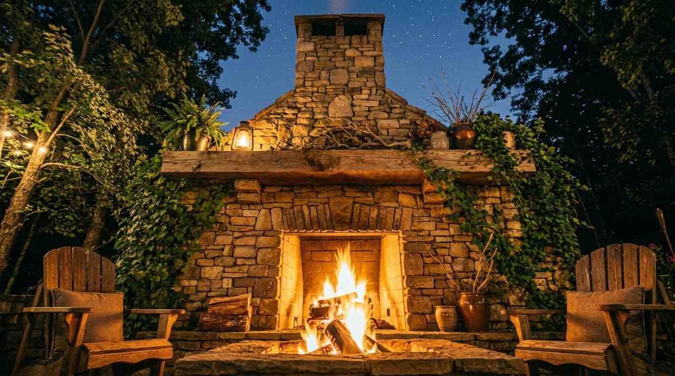 Rustic Fireplace-Style Outdoor Fire Pit