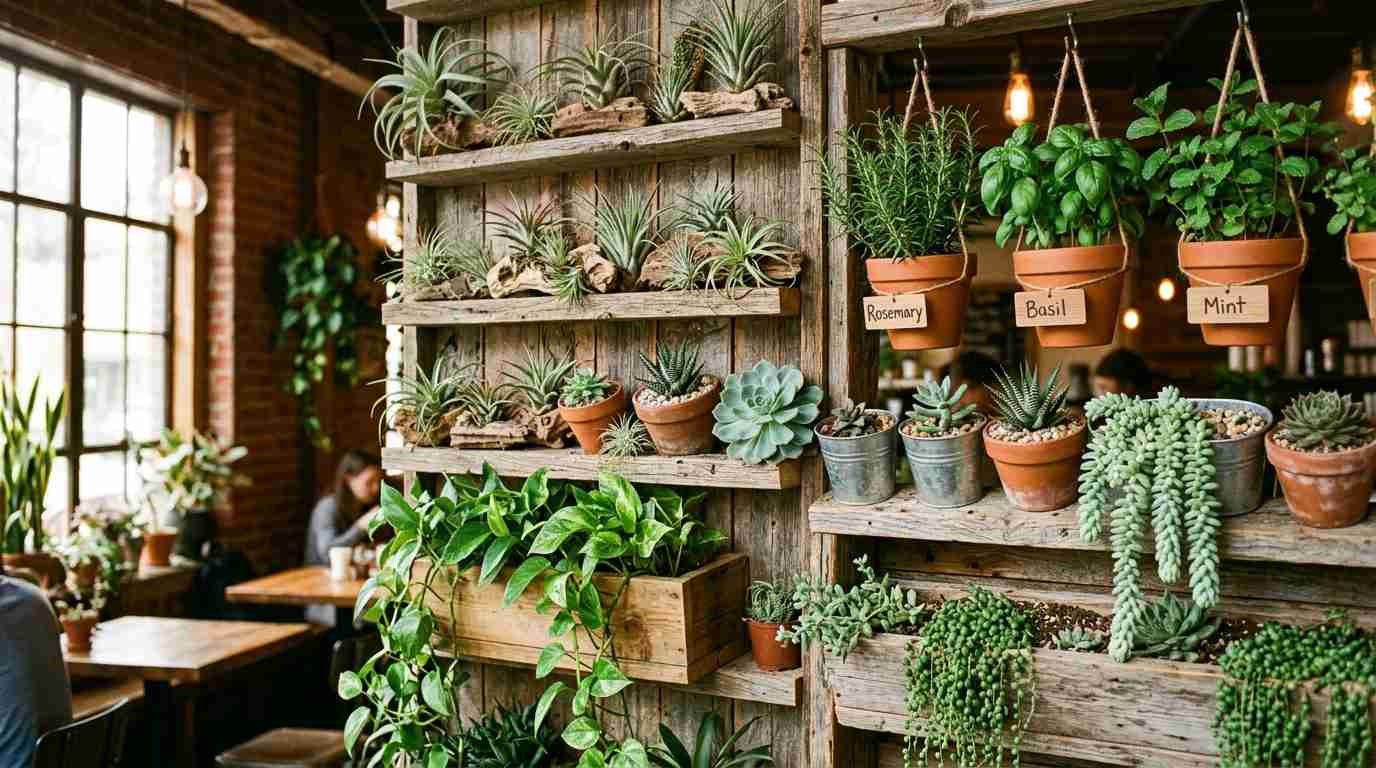 Open Shelving with Rustic Displays