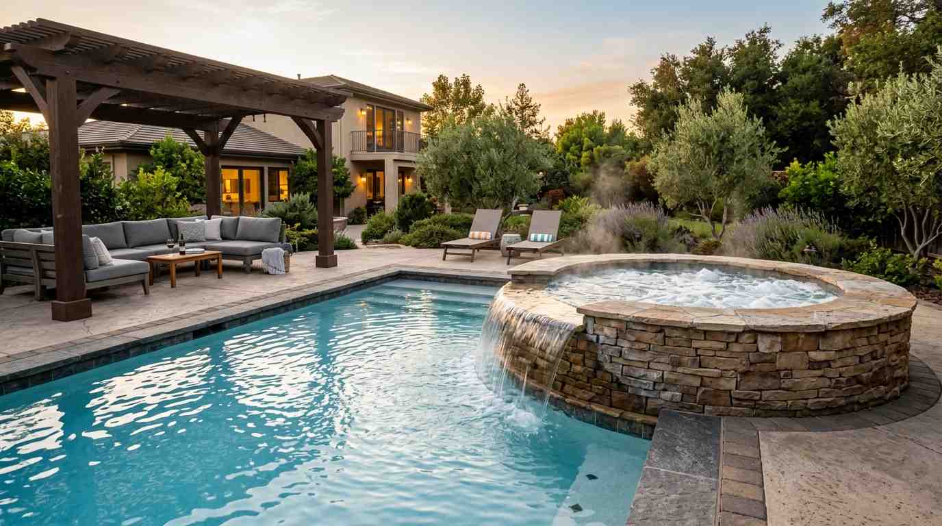 Pool with Attached Spa
