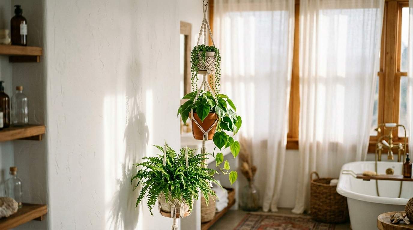  Macrame Planters on Hanging Hooks
