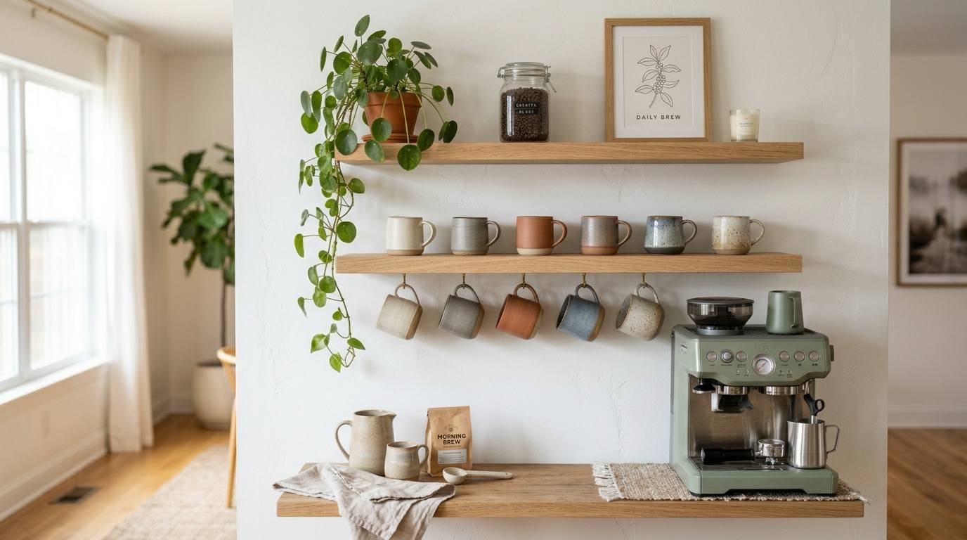 The Floating Shelf Coffee Corner