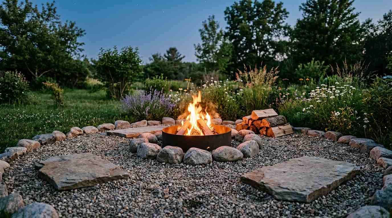 Fire Pit made of Gravel & Stone for a Low Price