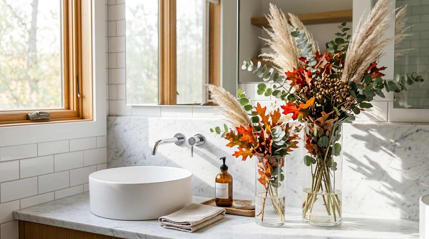 Fall Foliage in Glass Vases