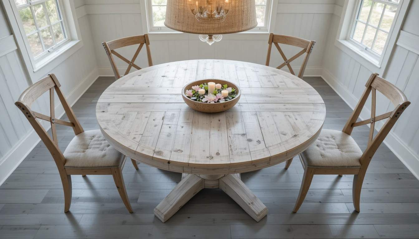 Round Farmhouse Pedestal Table

