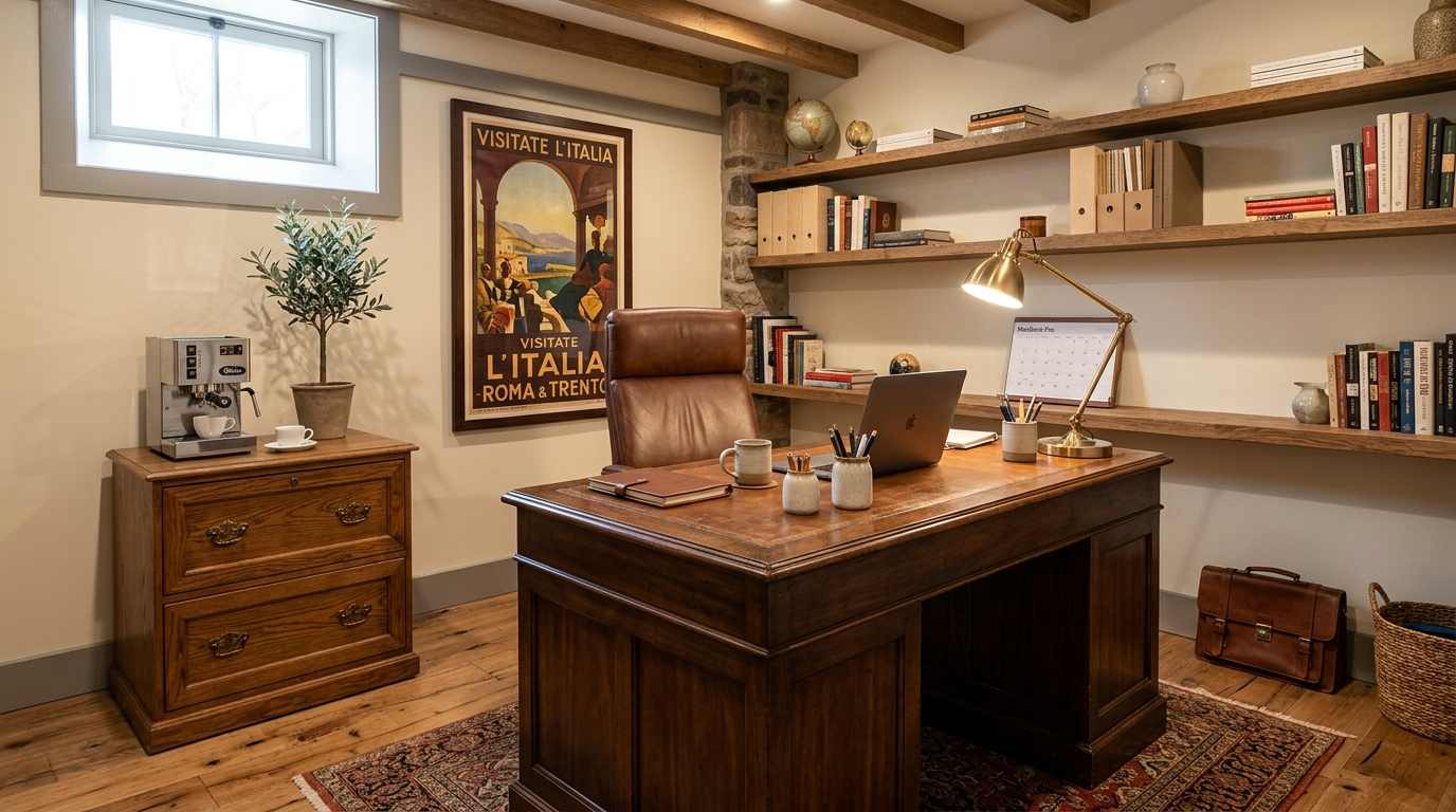 The Italian chef's prep kitchen