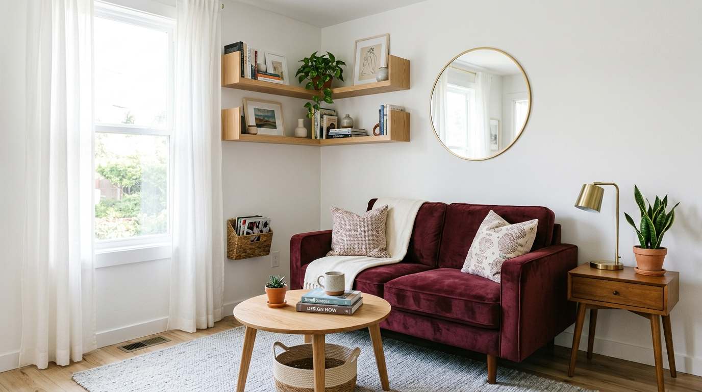 Small Space Burgundy Accents