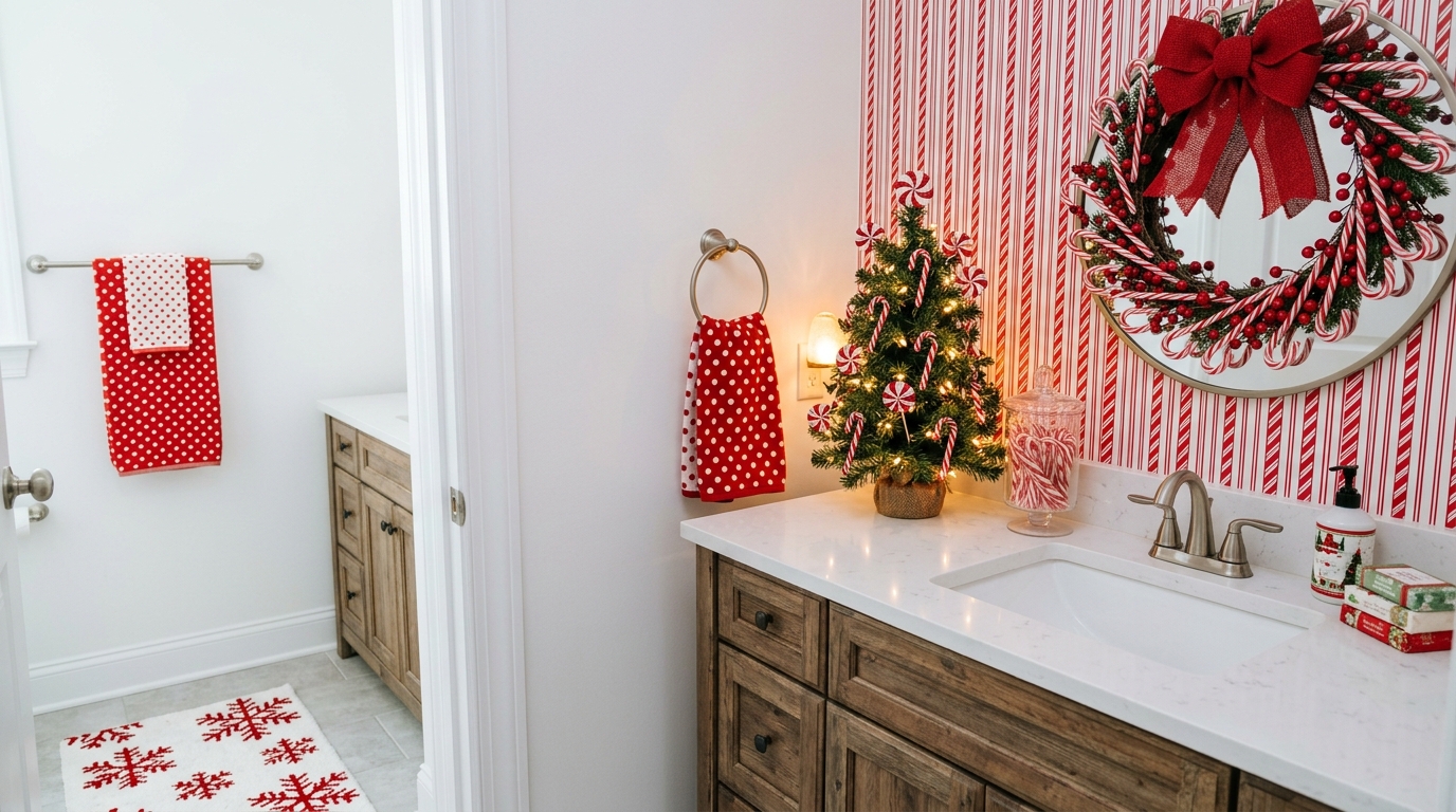Layer in a Holiday Bathroom Rug