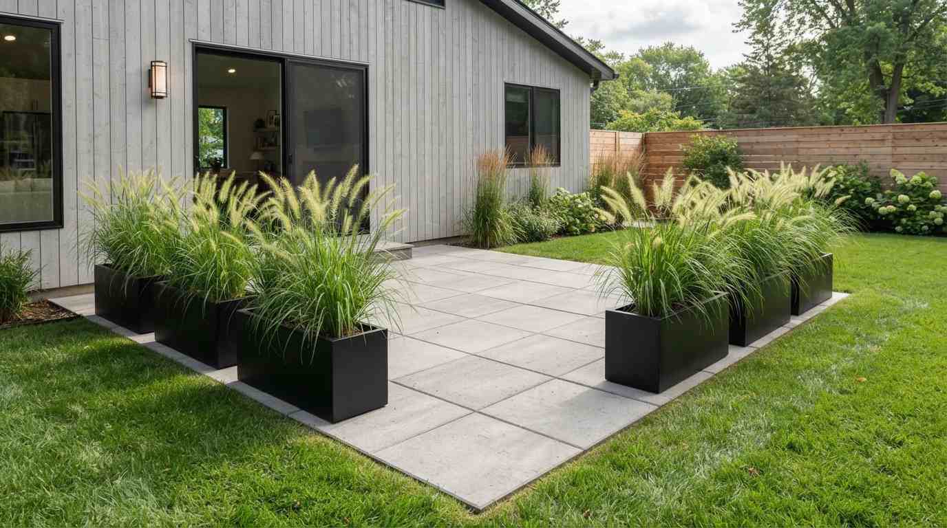 ingle-Material Patio with Container Plants