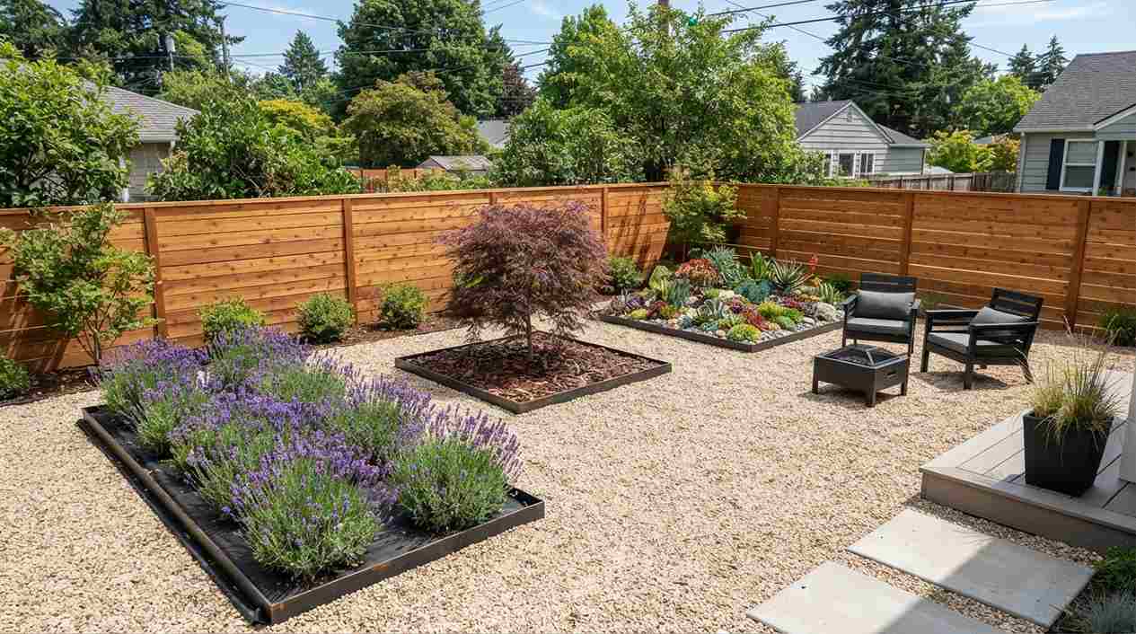 Gravel Yard with Strategic Green Zones