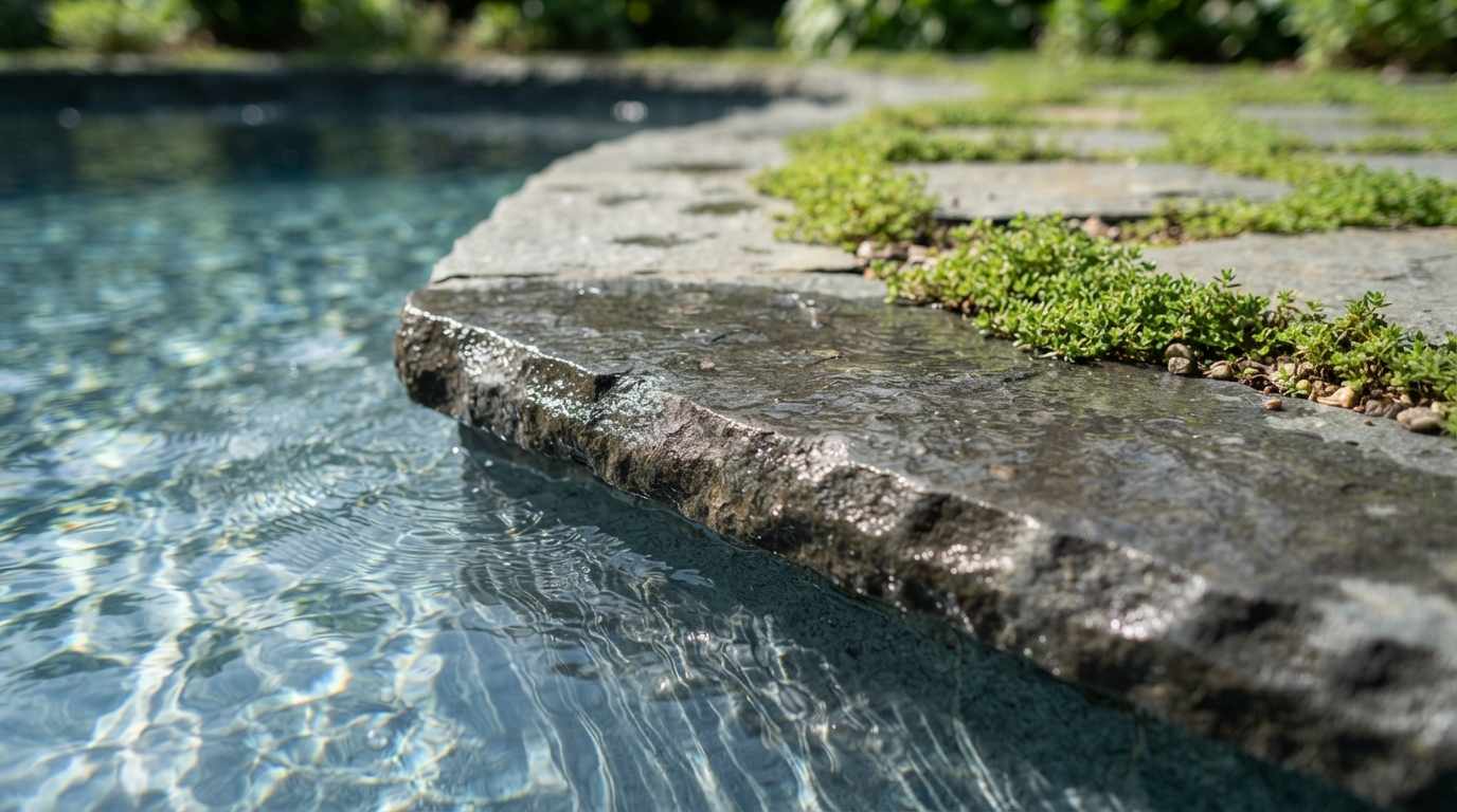 Sunken Pool with Natural Stone Coping

