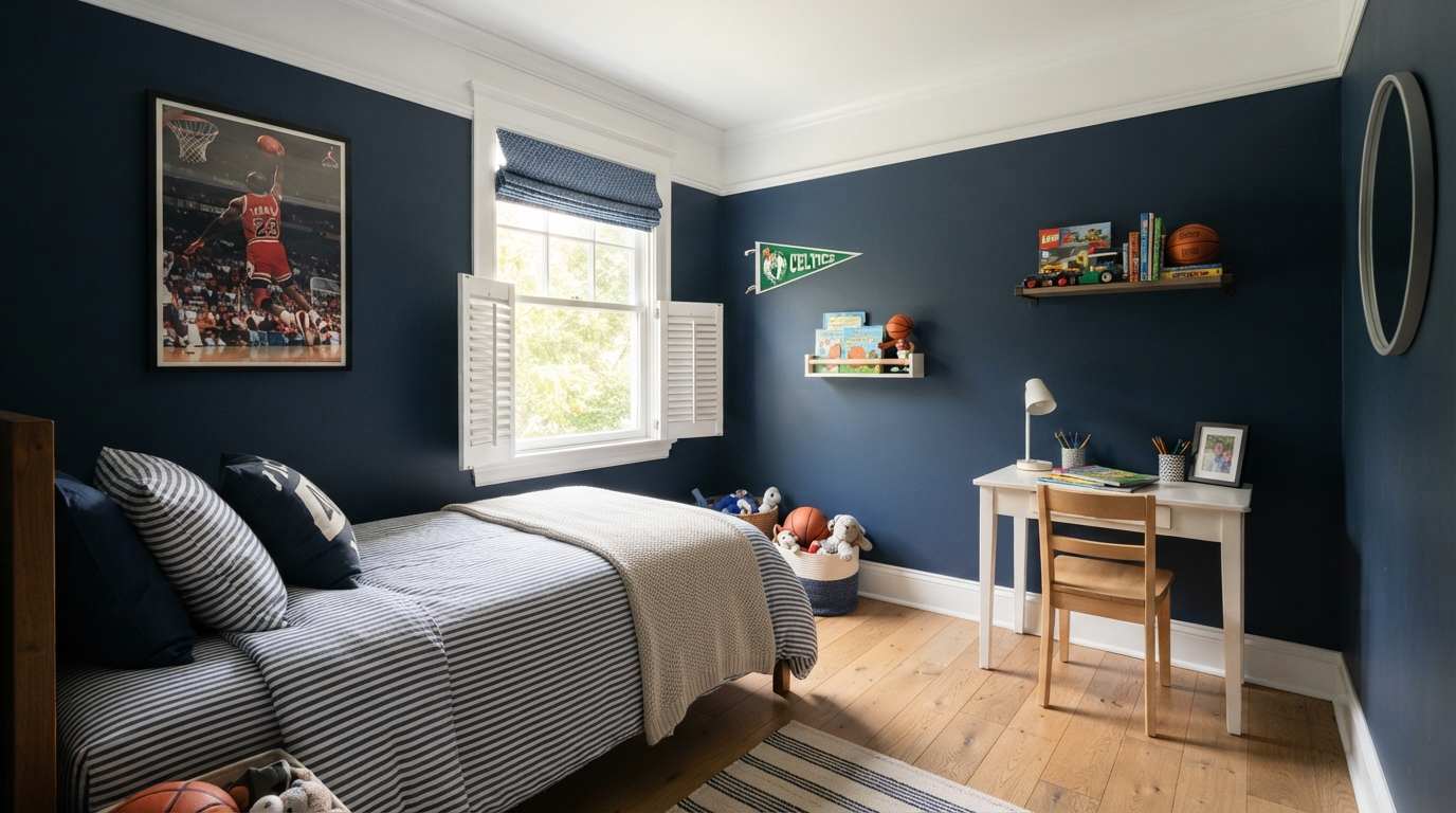 Classic Navy Blue with Crisp White Trim