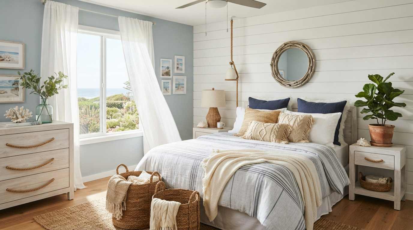 Coastal Bedroom with Soft Blues