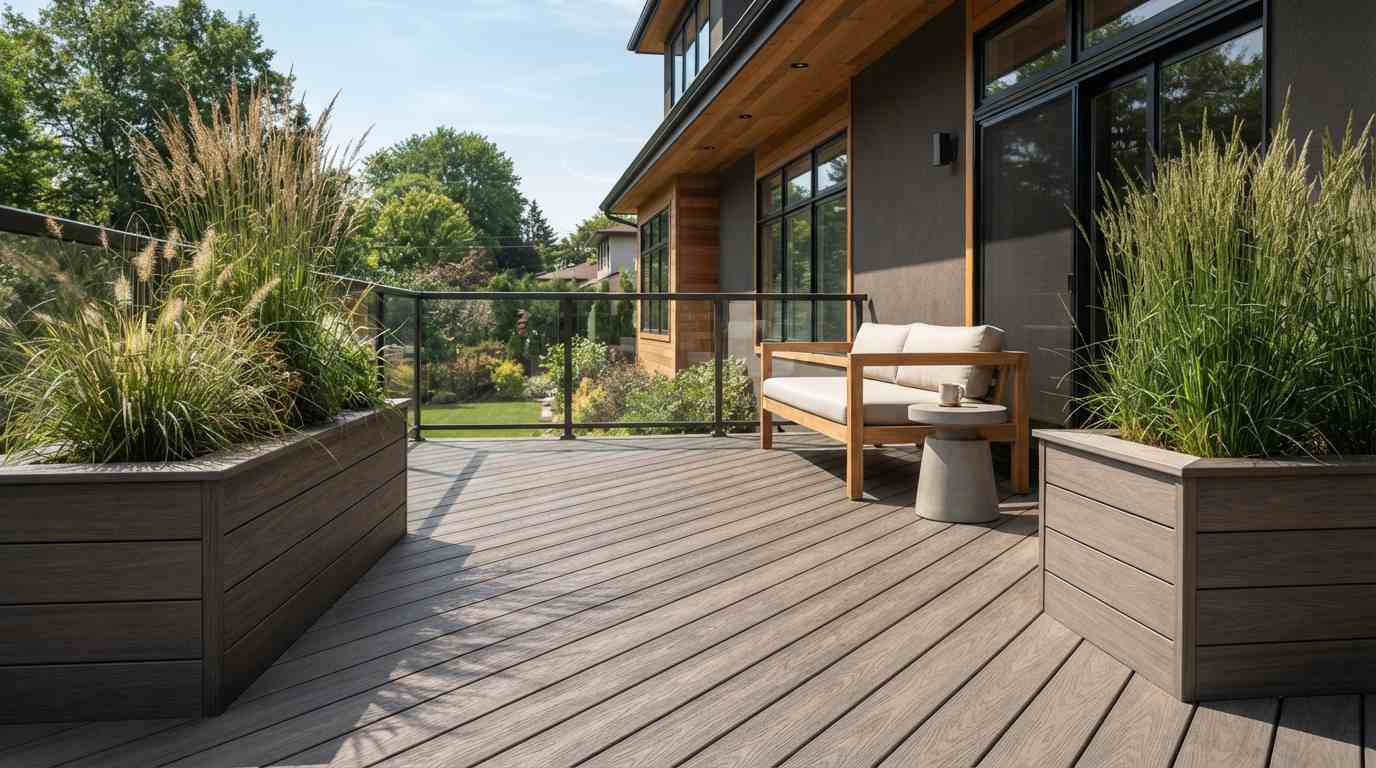 Modern Deck with Built-In Planters