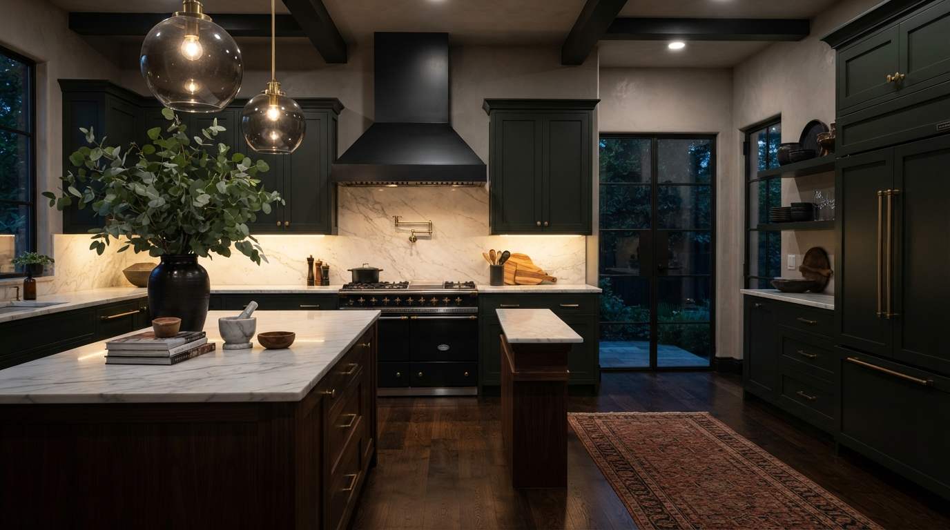 Try a Dark, Moody Kitchen
