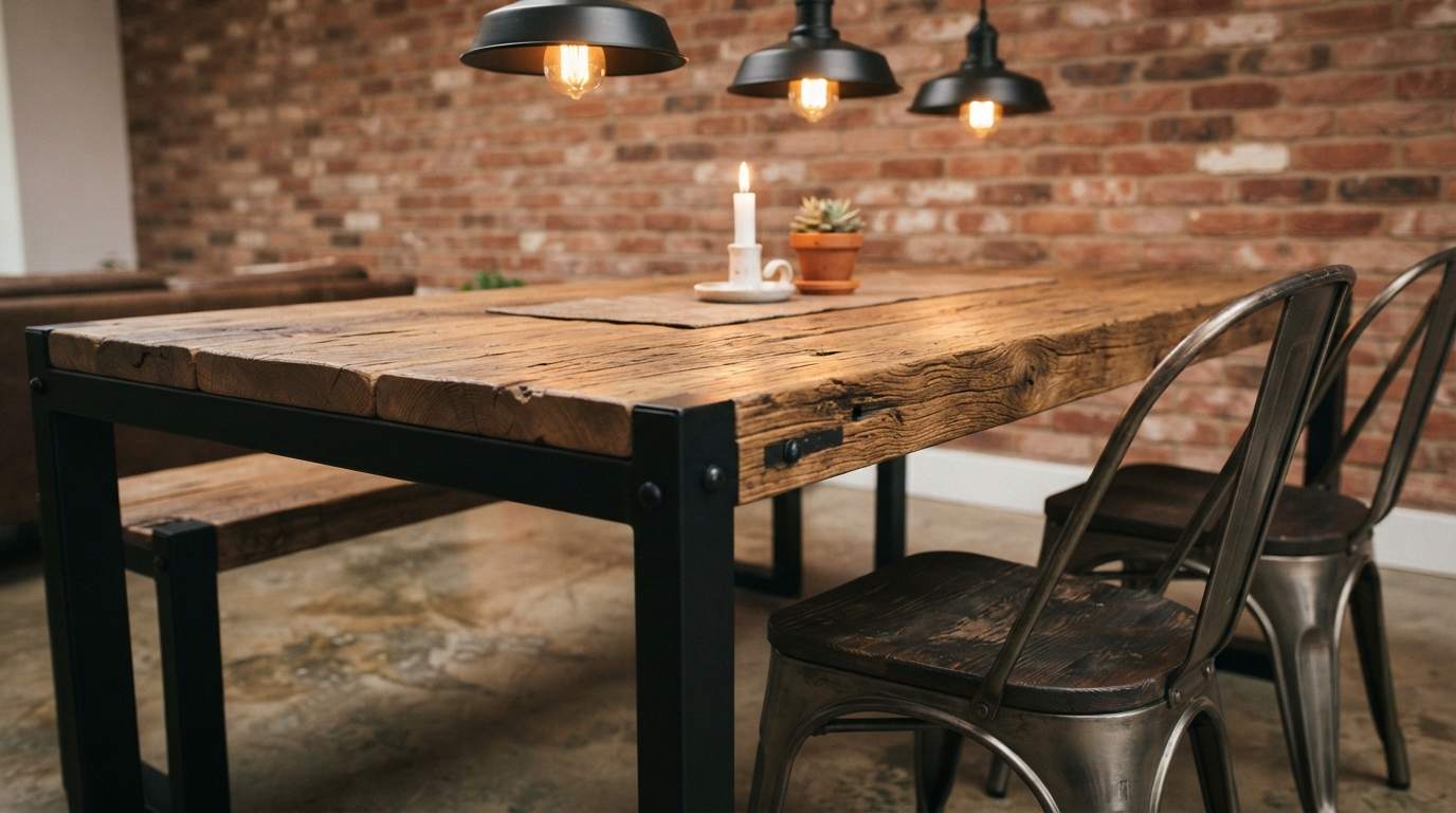  Raw Wood + Steel Combination
