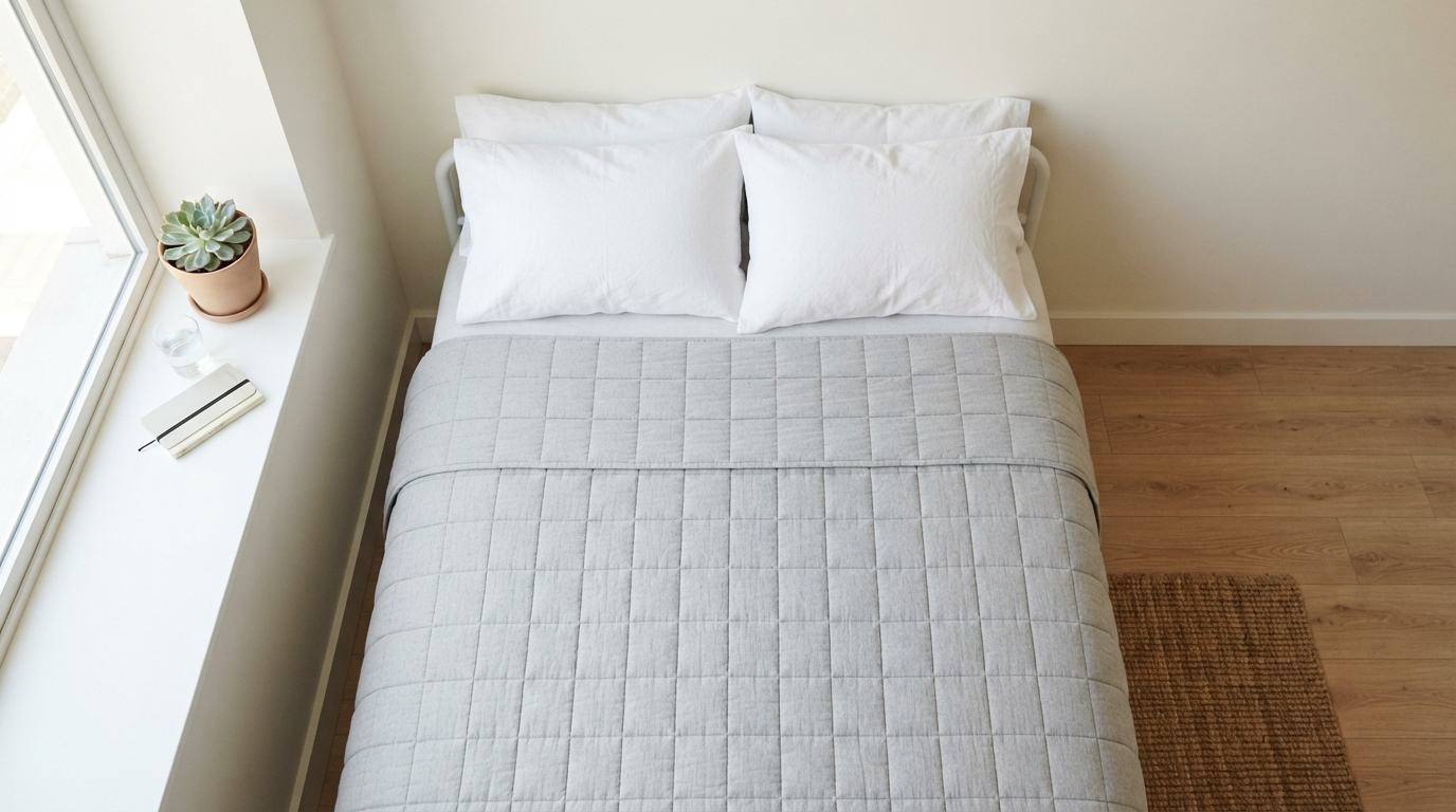 Quilted Coverlet for Textured Simplicity
