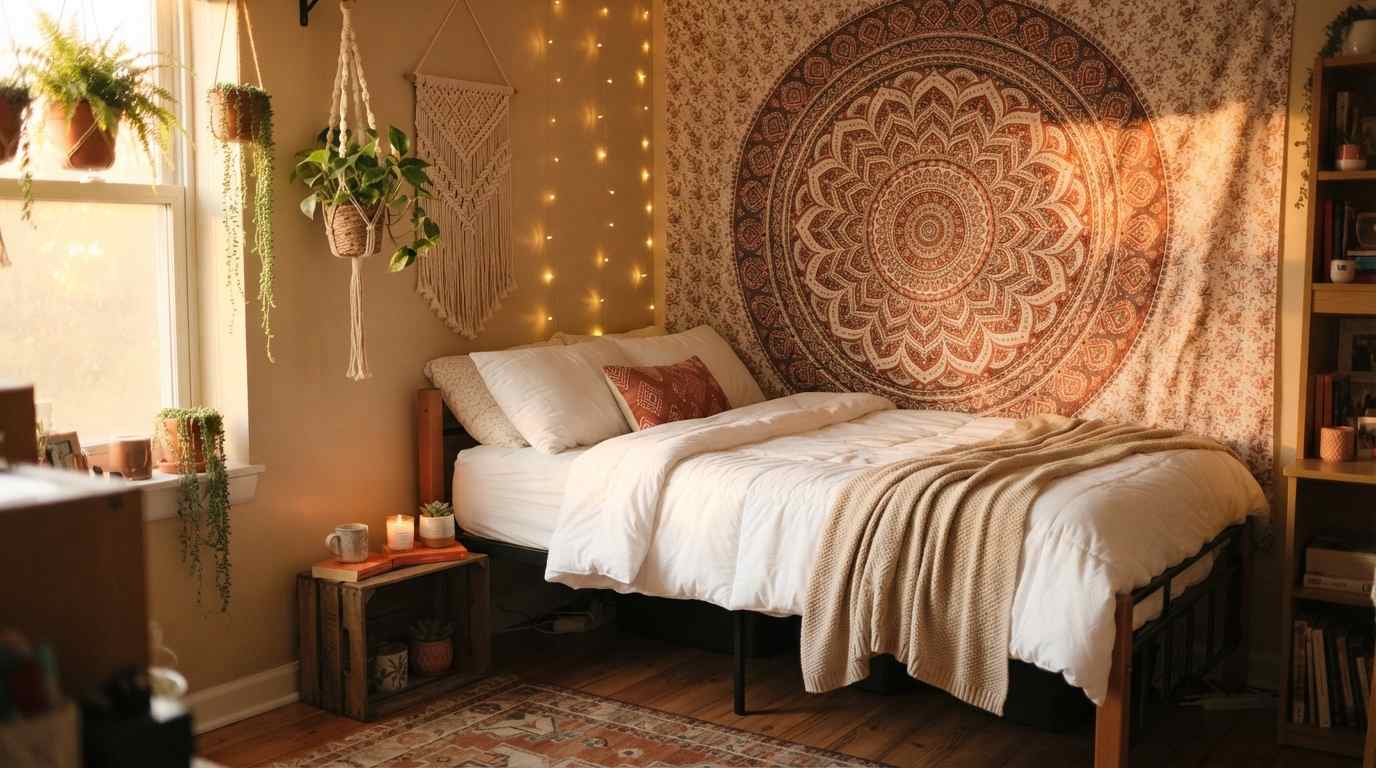 Boho Tapestry Headboard 