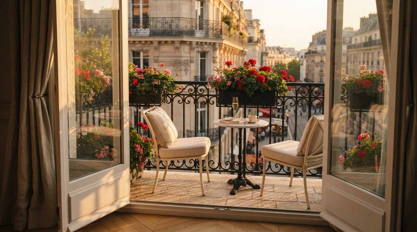 Big Balcony Design in French House