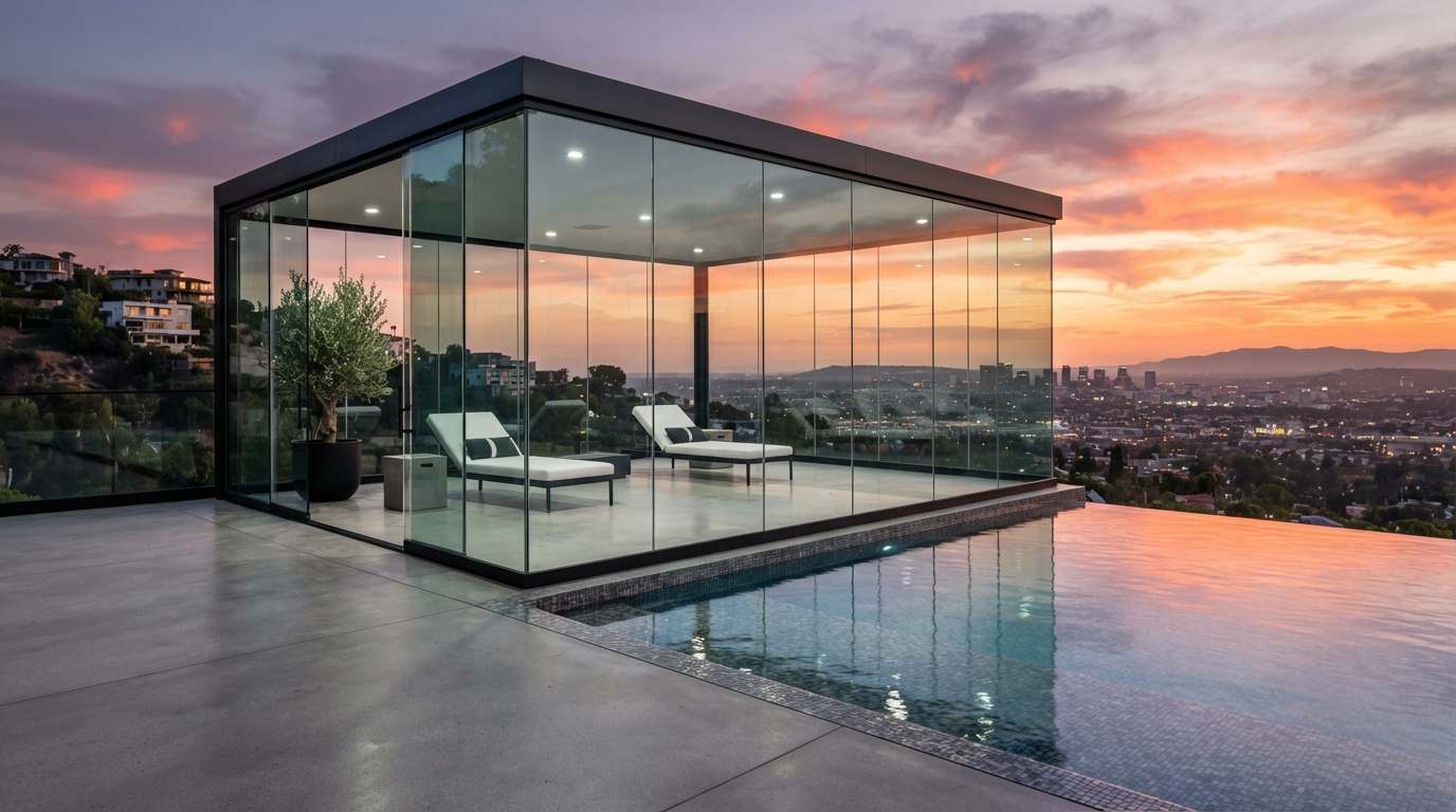  Minimalist Frameless Glass Enclosure 