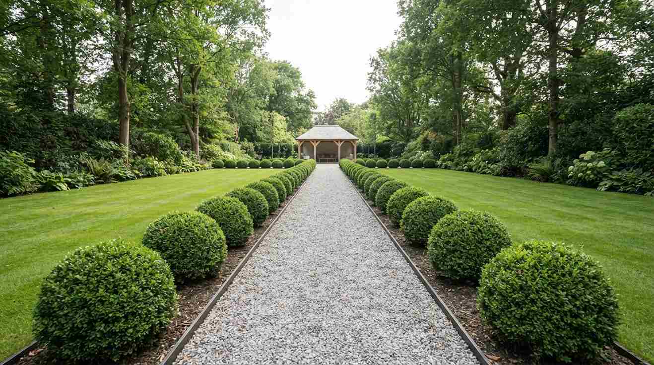 Symmetrical Pathway with Matching Border Plants