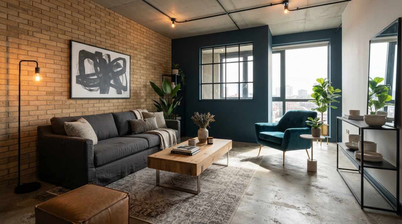Neutral Color Palette with One Bold Accent
