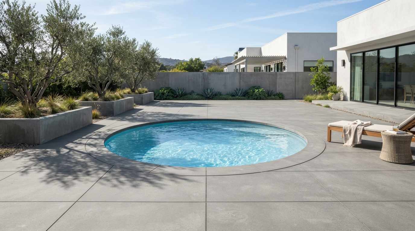 Fully Recessed Pool at Grade Level
