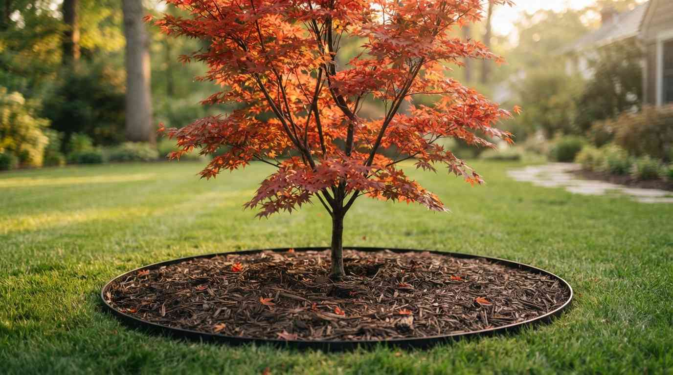 Single Focal Tree with Clean Mulch Circle