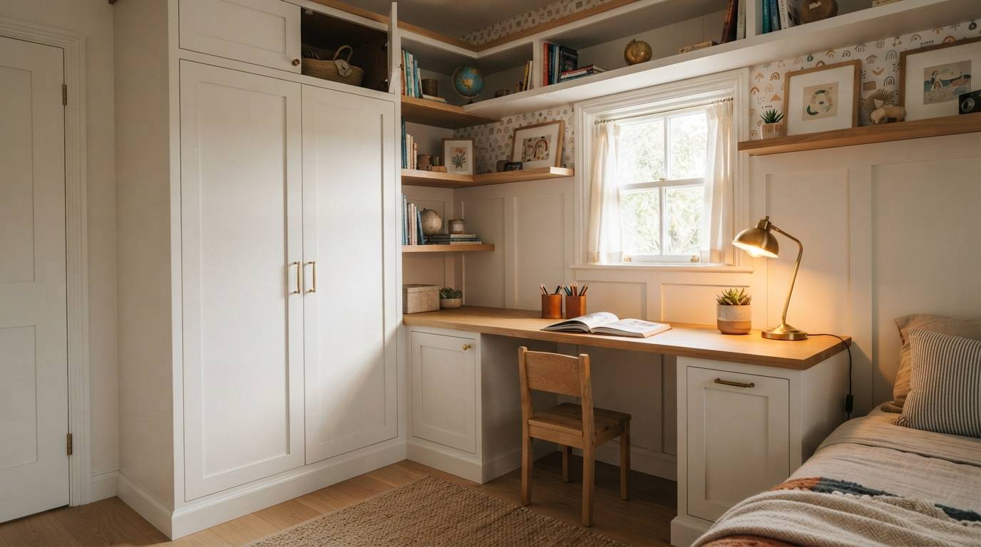The Built-In Wardrobe With Study Nook