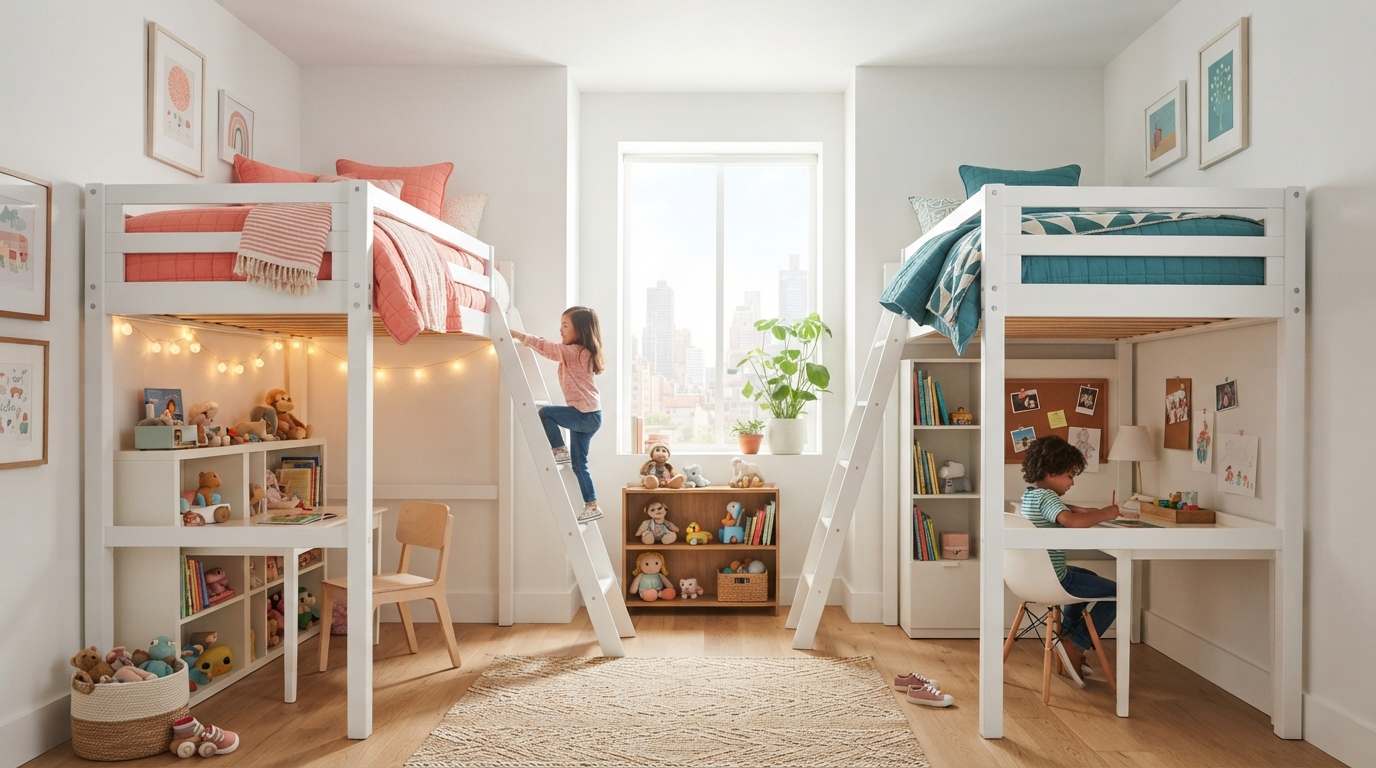 The Loft Bed with Desk Underneath
