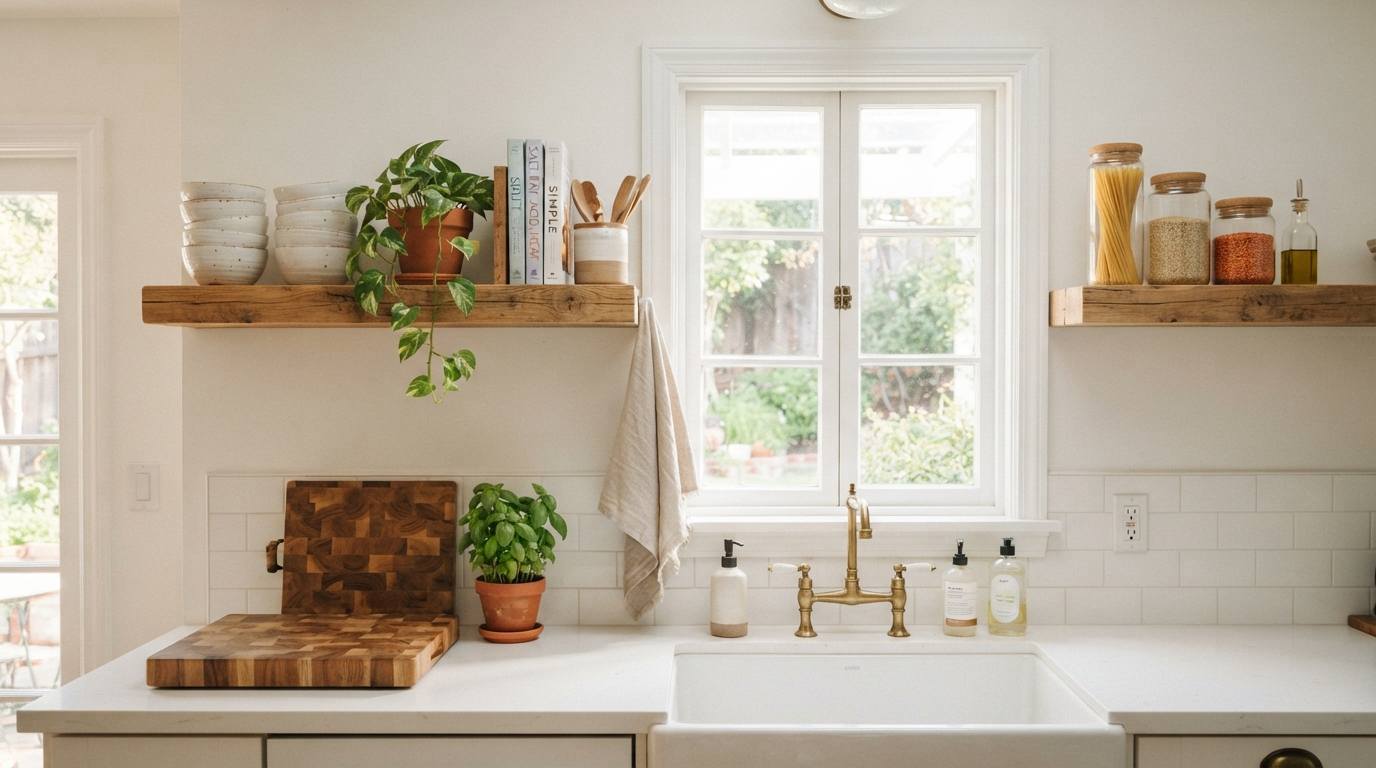  Add Open Shelving in One Spot