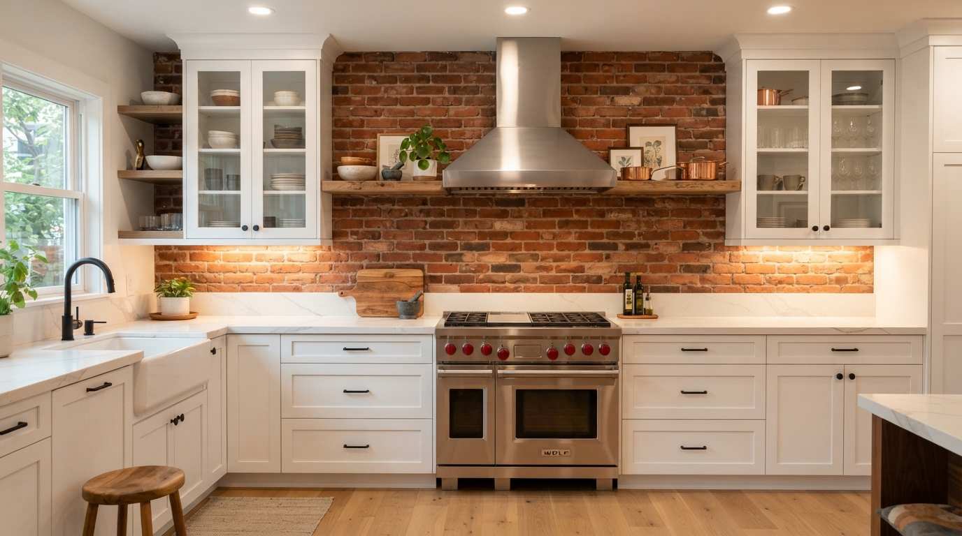 Exposed Brick Wall as the Focal Point