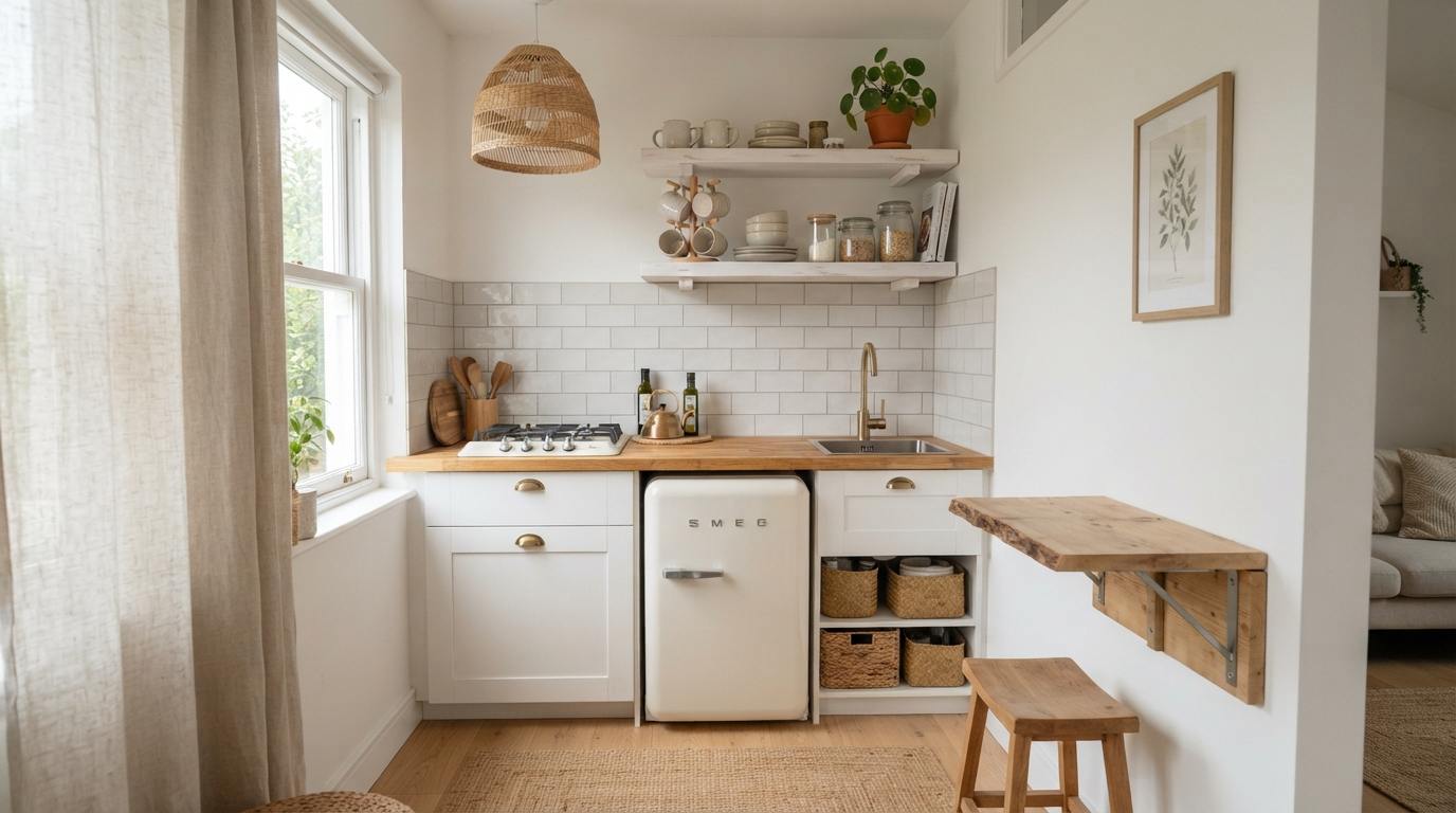 Use Open Kitchenette Design for Small Spaces
