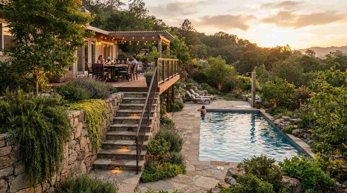 Split-Level Sunken Pool Design