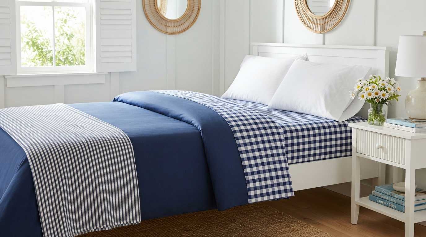 Patterned Sheets + Solid Duvet