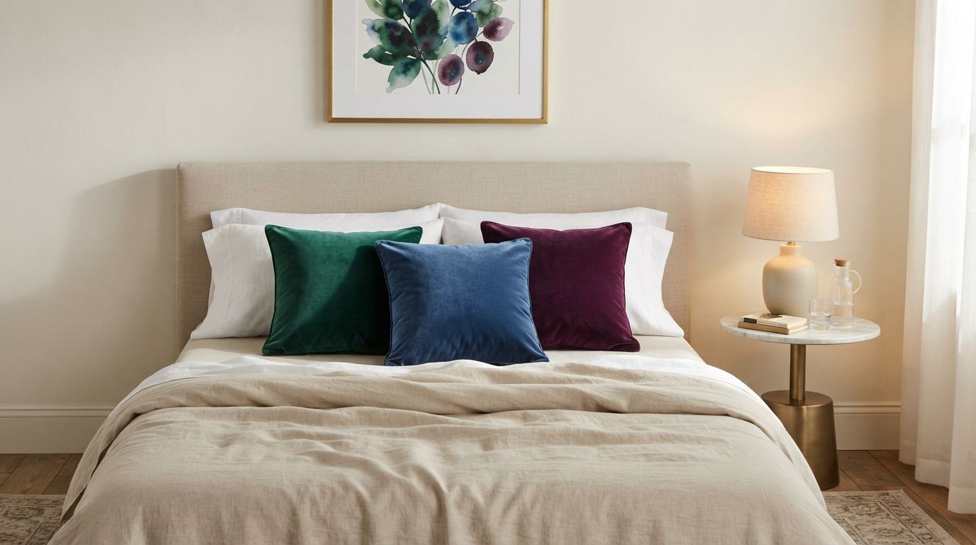 Velvet Pillows for Instant Glam

