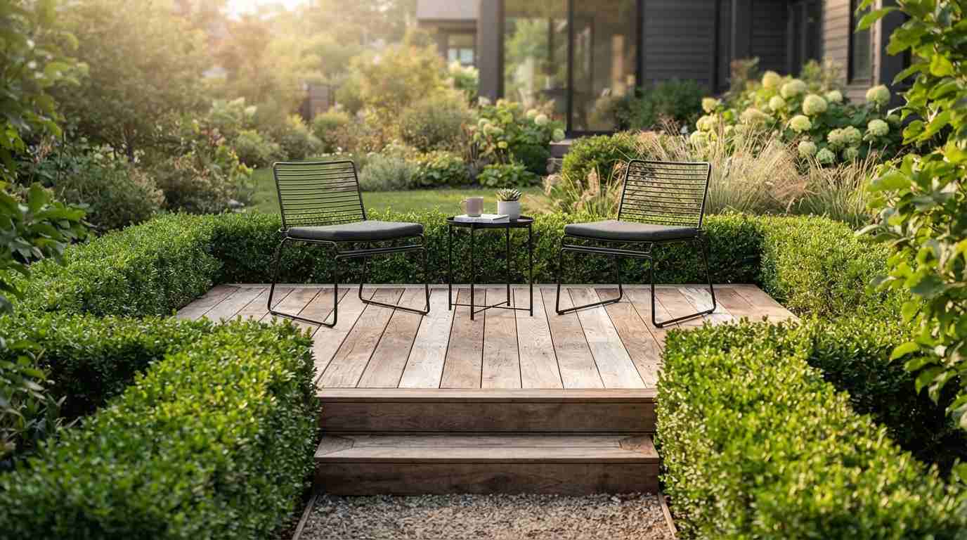 Wooden Deck with Single Seating Zone