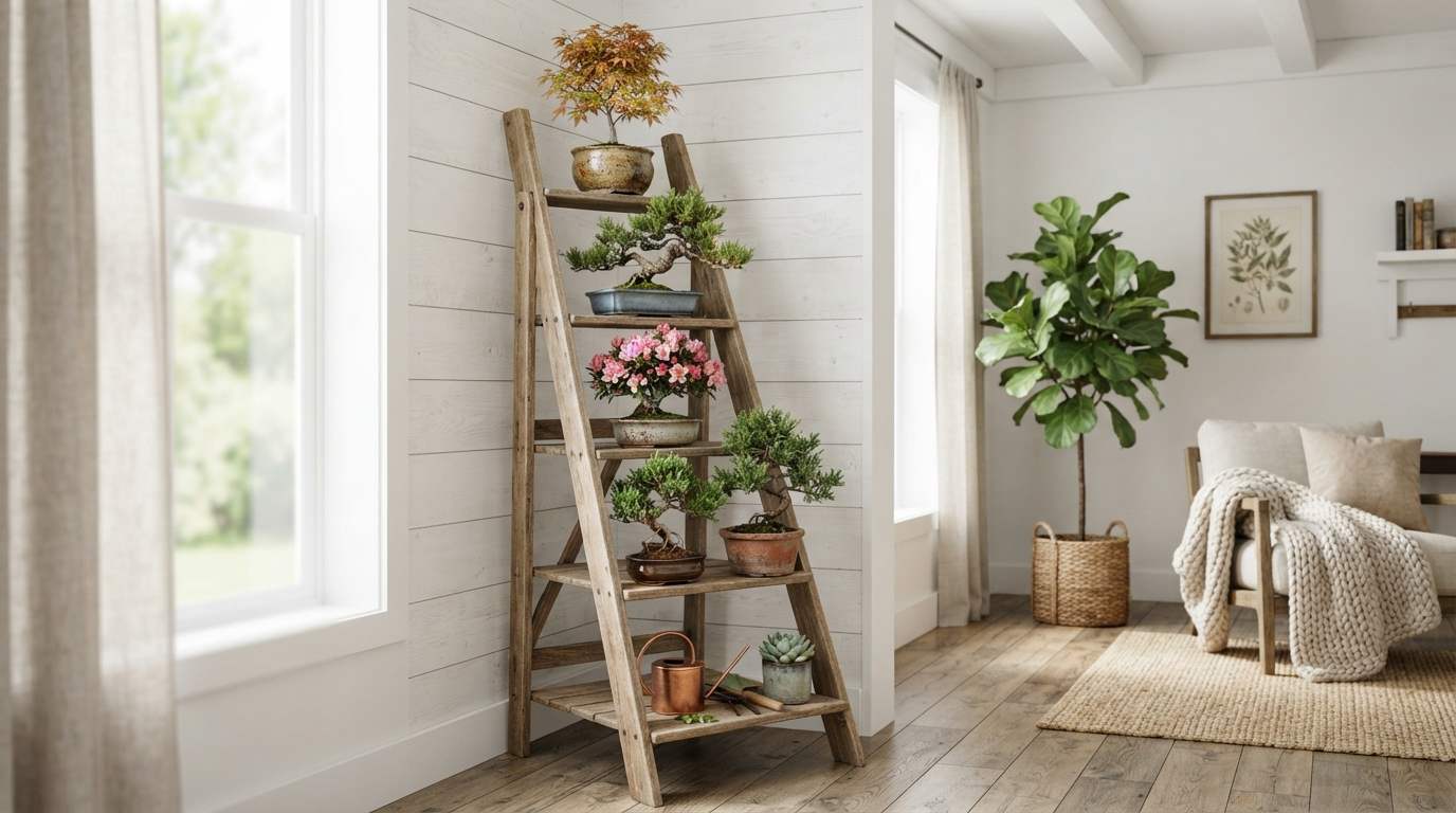 The Multi-Level Bonsai Display Shelf