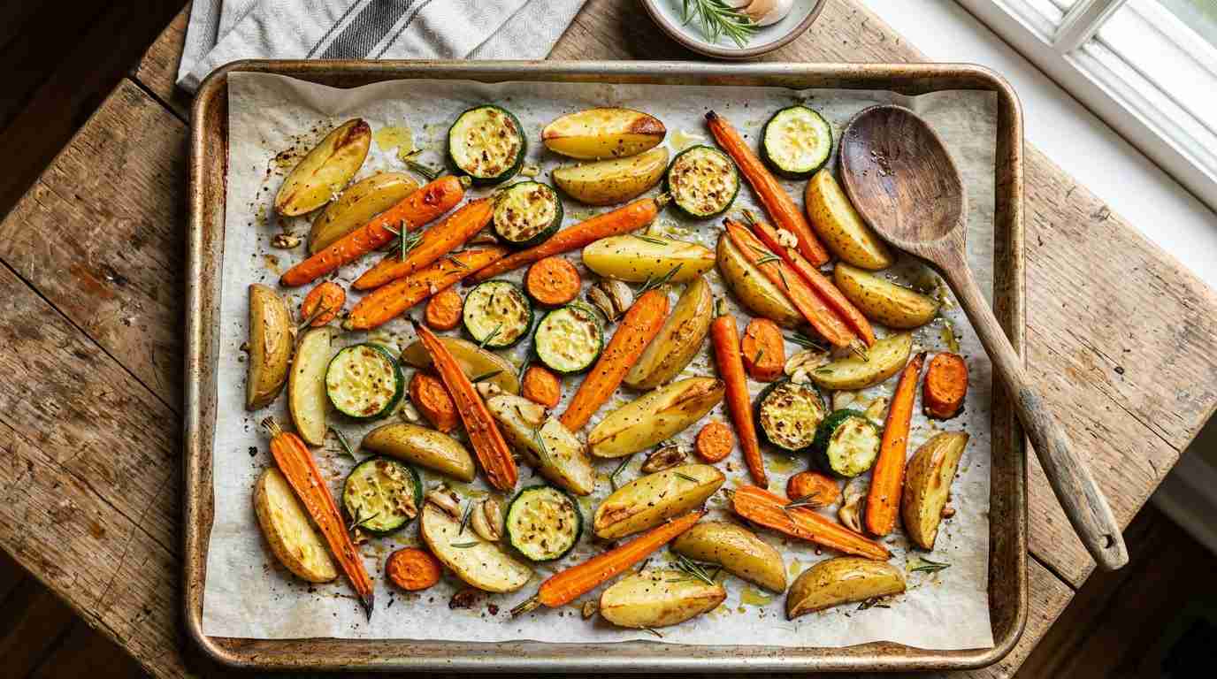 Roasted Zucchini with Potatoes and Carrots