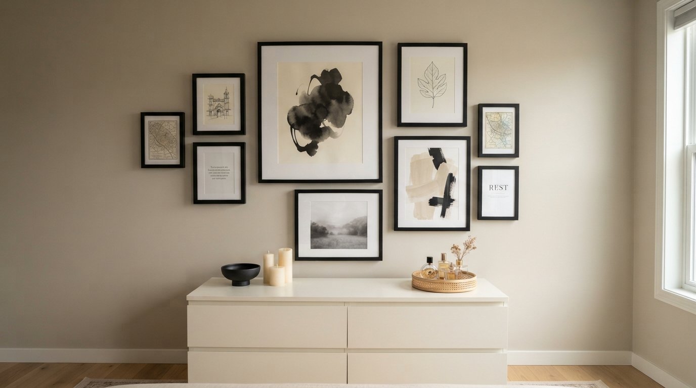 Gallery Wall in Black Frames