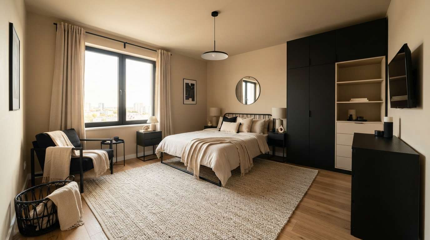 Beige Dominant With Black Accents