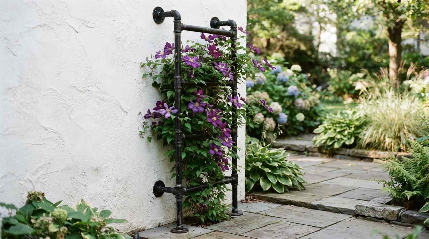 Black Steel Pipe Trellises
