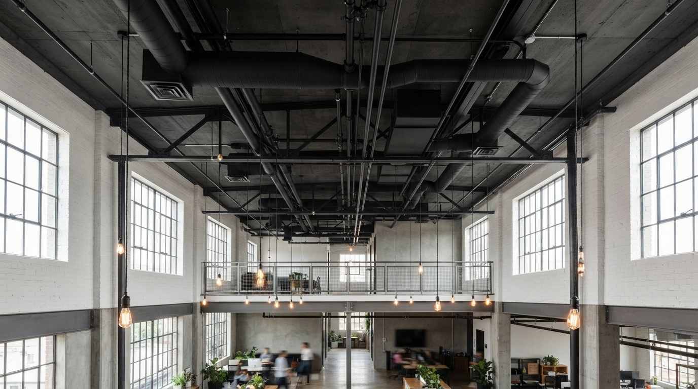 Open Ductwork and Exposed Pipes