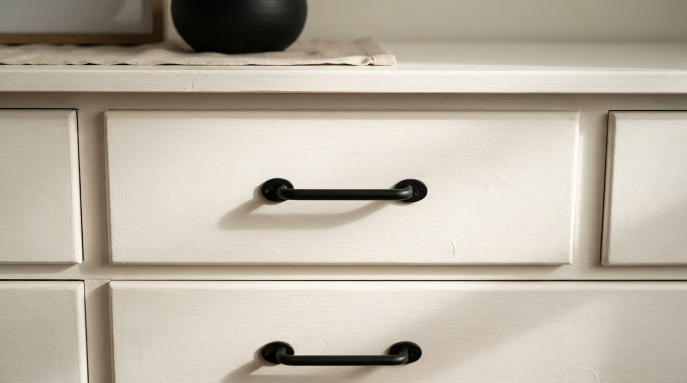 Black Hardware and Fixtures Throughout